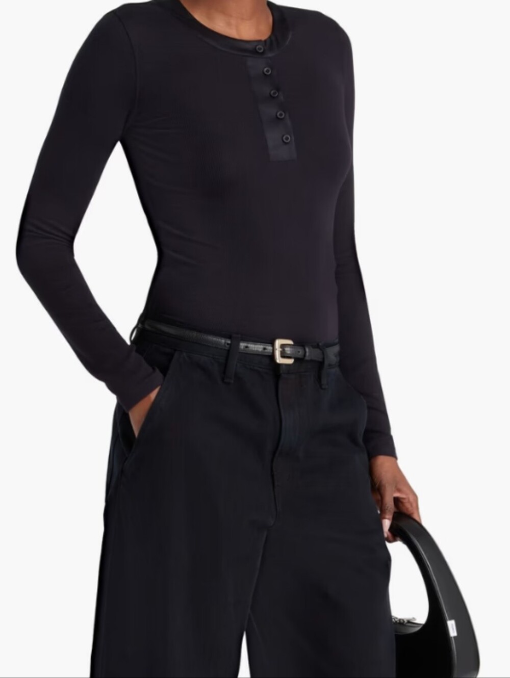 Frame Brand Ribbed Henley Top - Picture 2 of 11